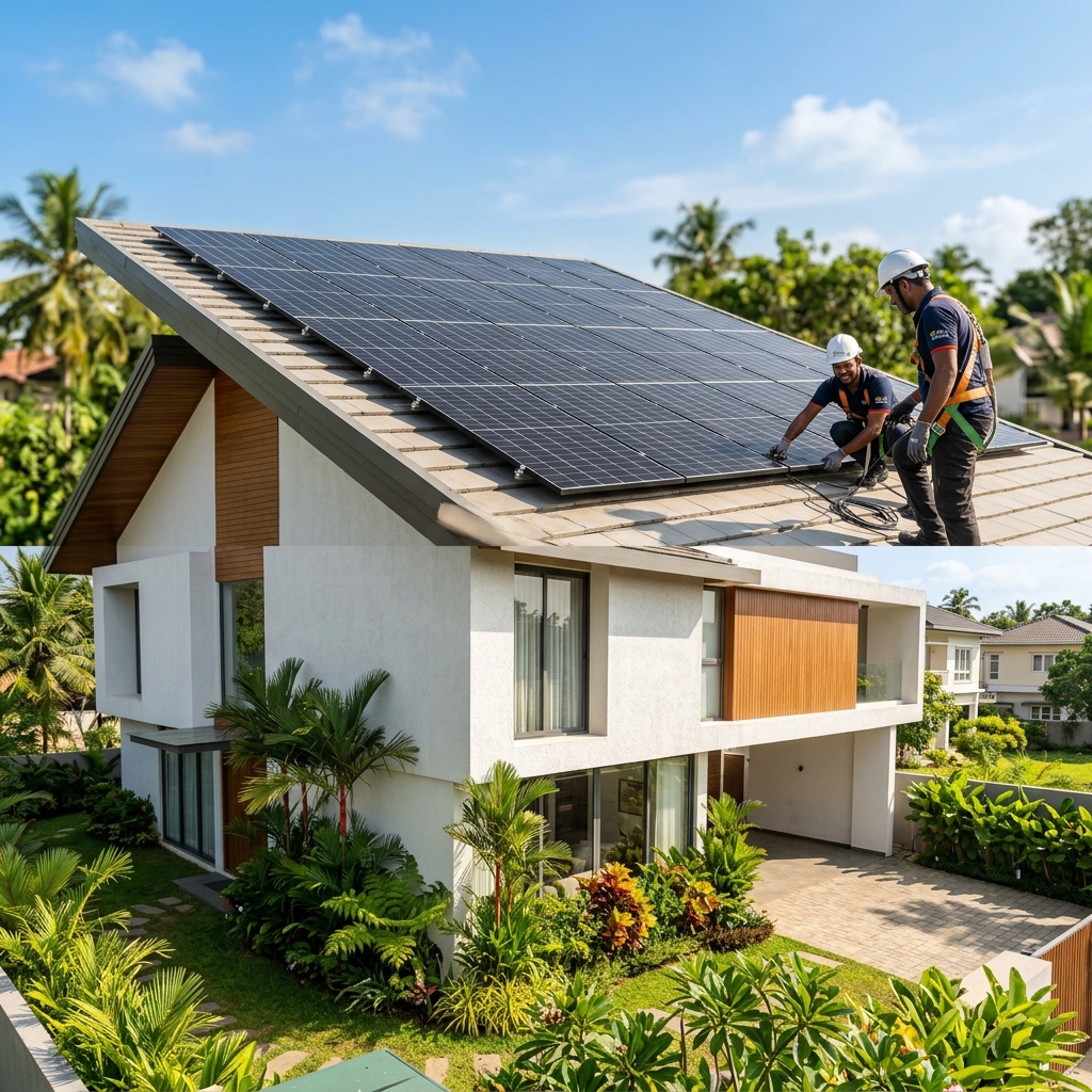 Residential solar panel installation Sri Lanka